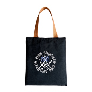 高品质复古哥特风暗黑系拉链帆布袋男款学生手提袋上班通勤单肩包