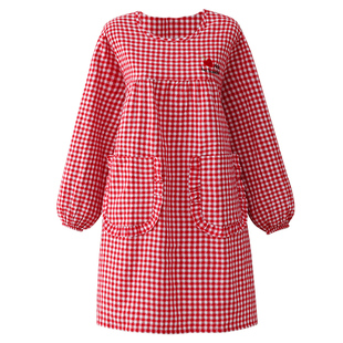 罩衣女2026新款餐饮专用长袖夏天薄款做饭围裙家用厨房纯棉工作服