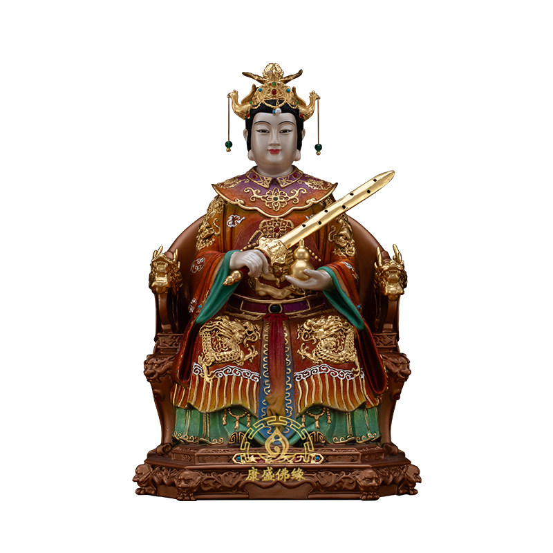 九天玄女娘娘铜鎏金供奉摆件