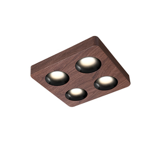 中古风射灯胡桃木纹超薄明装斗胆灯客厅吸顶灯无主灯照明复古筒灯