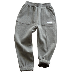 一体绒柔软暖和女童秋冬季加绒长裤儿童装洋气休闲裤宽松保暖裤子