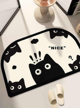 可水洗厕所家用卫生间进门吸水防滑软硅藻泥浴室门口脚垫一件