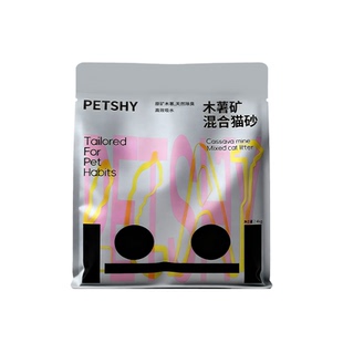 PETSHY百宠千爱 木薯矿石混合猫砂家用除臭膨润土2.4kg矿砂19公斤