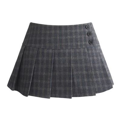 UNIFREEPLUS大码格纹毛呢半身裙