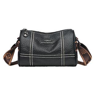 头层牛皮小包包女2023新款真皮枕头包时尚软皮单肩斜挎包宽肩带包