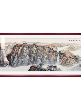 网红幽燕金秋图大厅靠山图国画客厅装饰画中式山水画办公室招财画