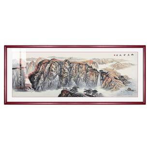网红幽燕金秋图大厅靠山图国画客厅装饰画中式山水画办公室招财画