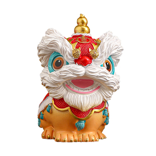 国潮醒狮摆件高级感小众佛山舞狮子办公室桌面装饰品生日礼物男生