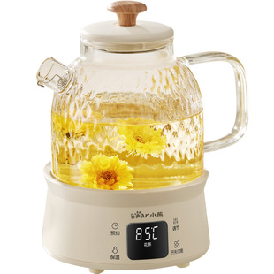 小熊全玻璃恒温养生壶纯玻璃调奶养生烧水壶办公室煮茶壶电热水壶