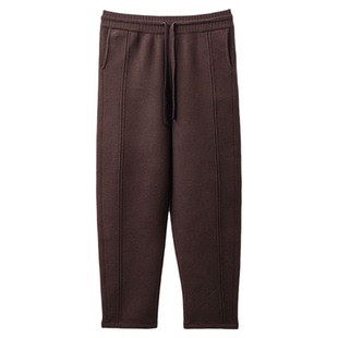 【匠心工艺】时尚高级感宽松纯山羊绒女式双提加厚弯刀休闲裤