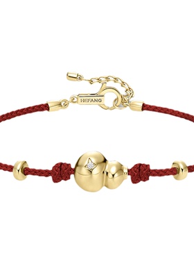 HEFANG何方财源滚滚红绳葫芦手链