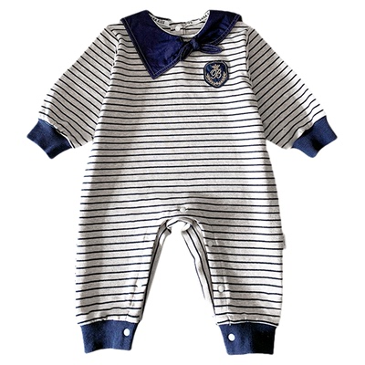 婴幼儿早秋外出服连体衣韩系男宝宝衣服秋装新款婴儿秋季爬服哈衣