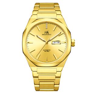 送长辈上海手表18K金表君格自动机械表男钻石黄金夜光官方旗舰店