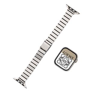 适用iwatchS11表带苹果S9手表applewatch8星光色金属S8小众S7创意7磁吸米兰尼斯卡扣10代高级感SE钢带运动男