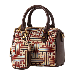 2025新款新中式蜀锦真皮波士顿女包包单肩斜挎包母亲节送长辈礼品