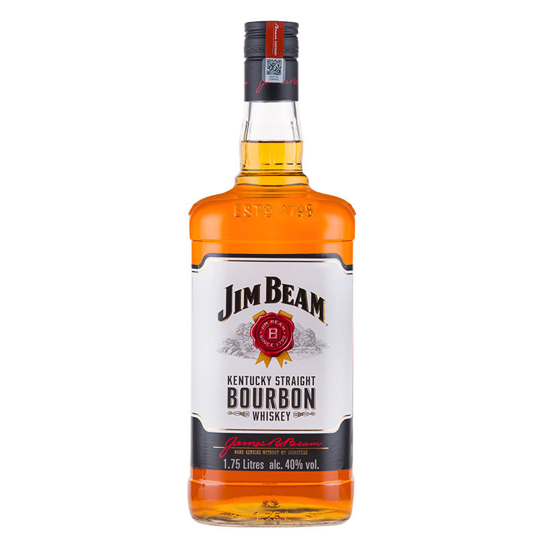 1.75L美国进口洋酒正品行货Jim Beam 金宾1750ml波本白占边威士忌