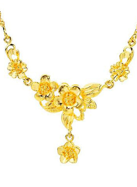 经典欧币不掉色水波纹仿真项链