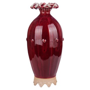 禹州神垕钧瓷礼品国礼窑变花瓶钧窑煤烧混柴烧工艺品客厅摆件中式