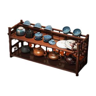 桌面茶杯架博古架实木中式茶桌茶具置物架茶架子紫砂壶摆放展示架