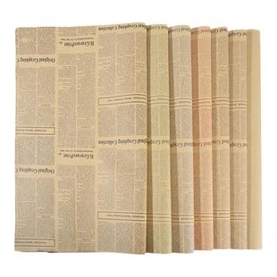 英文报纸牛皮纸鲜花包装纸花束复古礼物礼品礼盒花艺包花材料全套