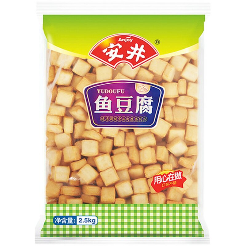 安井鱼豆腐2.5kg速冻鱼丸火锅食材关东煮麻辣烫串串香丸子5斤包邮