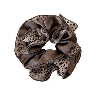 复古美拉德豹纹大肠发圈头绳2026新款高级感后脑勺扎丸子头发绳女