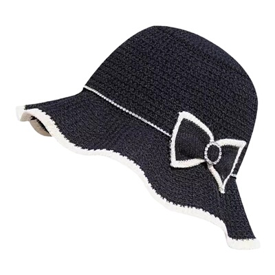 夏季新款渔夫帽女防晒帽户外折叠大帽檐蝴蝶结盆帽透气防风遮阳帽