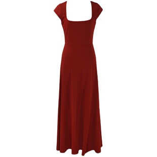 SYT自制 法式简约方领绑带连衣裙女百搭气质垂感收腰显瘦修身长裙