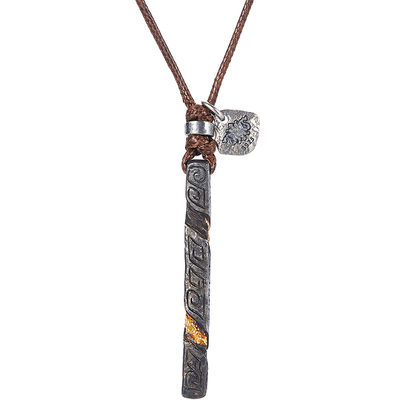 口力米大男女纯银镶金吊坠定制