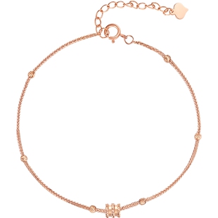 潮宏基小蛮腰18K金手链玫瑰彩金摩登时尚闪耀通勤百搭纪念礼物