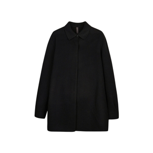 LESS冬季羊毛大衣女休闲翻领短款毛呢夹克含牦牛绒2N0611280