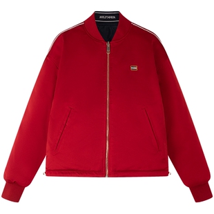 Tommy秋冬男女防泼水双面穿美式复古潮流飞行棒球棉服夹克外套