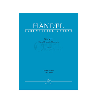 亨德尔 塞墨勒 HWV58 三幕音乐剧 声乐总谱 钢琴缩谱 骑熊士原版乐谱书 Handel Semele Vocal Score BA4025-90