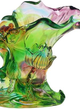 琉璃笔筒新中式桌面笔筒摆件