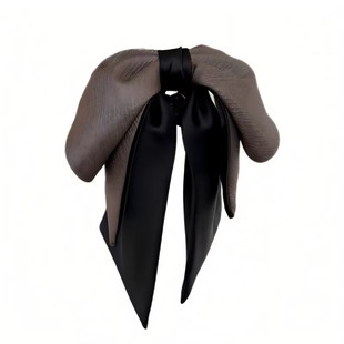 蝴蝶结抓夹女2025新款高端轻奢发夹黑色缎面高级感后脑勺大号头饰
