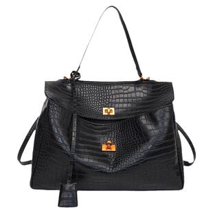 高级感通勤大容量鳄鱼纹包包女2026新款百搭单肩斜挎包手提托特包