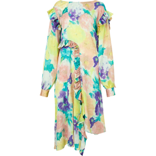 【折扣】REMAIN BIRGER CHRISTENSEN 女荷叶边缎面连衣裙