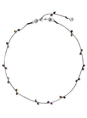 SALE E PEPE胡椒盐 纯银蛋黄石编织项链