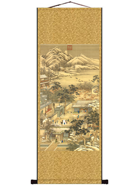 十二月令十二月画芯卷轴挂画