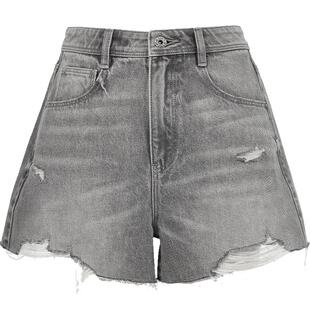 ONLY2026春季新款辣妹风不规则破洞高腰提臀丹宁A字短裤牛仔裤女