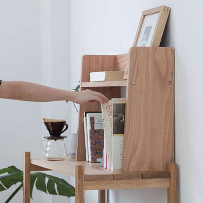 实木日式厨房桌面置物架多层木质家用小型双层烤箱收纳架台面架子