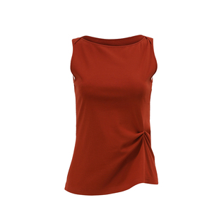 NON RESTRAIN简约气质捏褶内搭背心女2025夏季显瘦打底衫无袖上衣