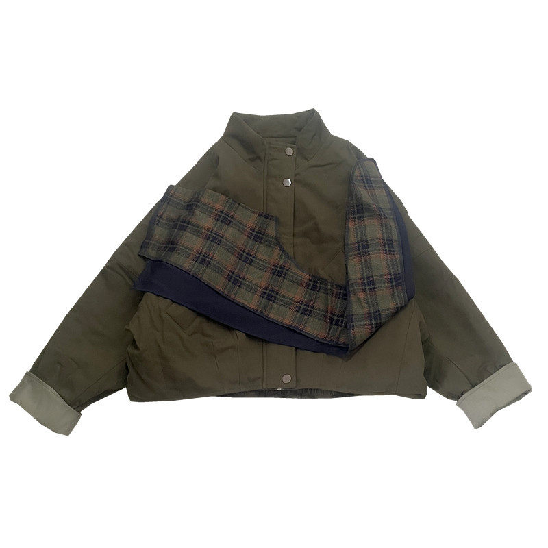 甲乙丙丁宽松休闲立领围巾棉服