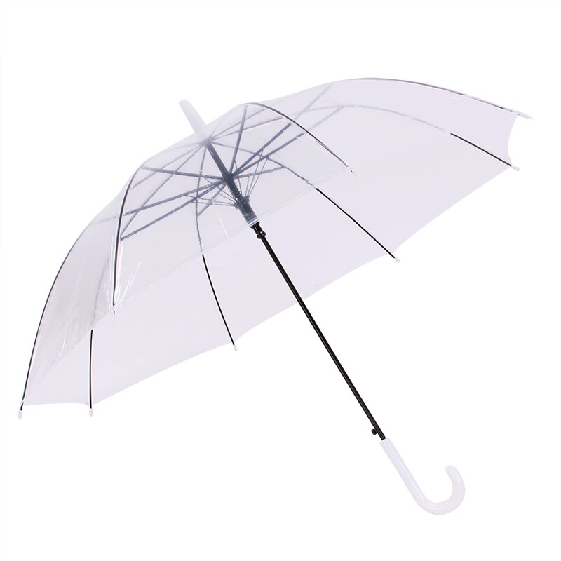 透明伞一次性雨伞塑料长柄婚礼白色结婚一次性雨伞透明雨伞印logo