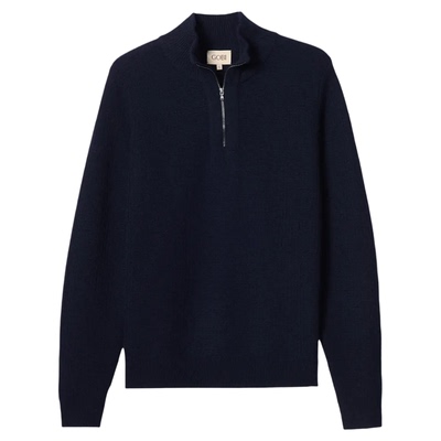 Gobi戈壁25冬季高领长袖高级简约羊绒衫男士拉链针织毛衣MK0303