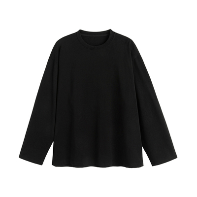 重磅基础款纯色宽松长袖T恤男女