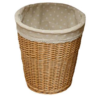 藤编收纳筐带盖脏衣篓衣物火锅餐饮店衣服编织框大脏衣篮柳编竹桶