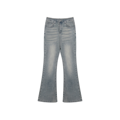 安妮不火 钓系姐感后腰烫钻薄绒喇叭裤女微胖大码显瘦提臀牛仔裤