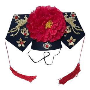 新款皇后头饰成人宫廷风贵妃旗头清代公主帽子古装剧还珠格格帽子