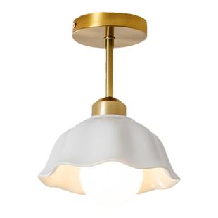 新款奶油风走廊吊灯陶瓷楼梯间吊灯阳台过道简约现代玄关灯入户灯